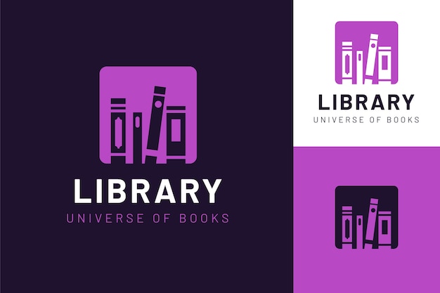 Vettore gratuito modello di logo della libreria dal design piatto