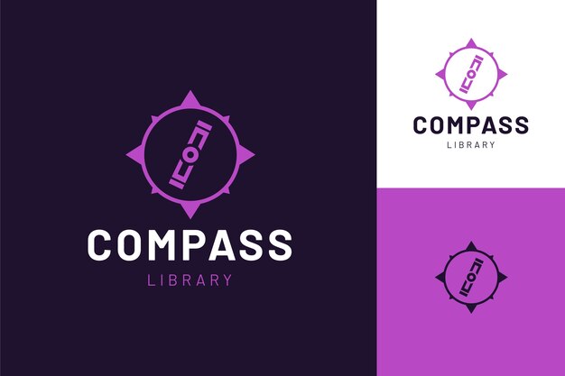Flat design library logo template