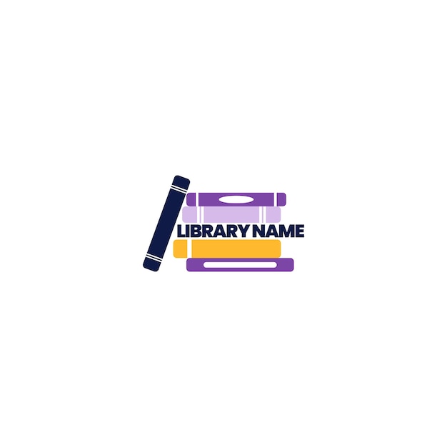 Flat design library logo template