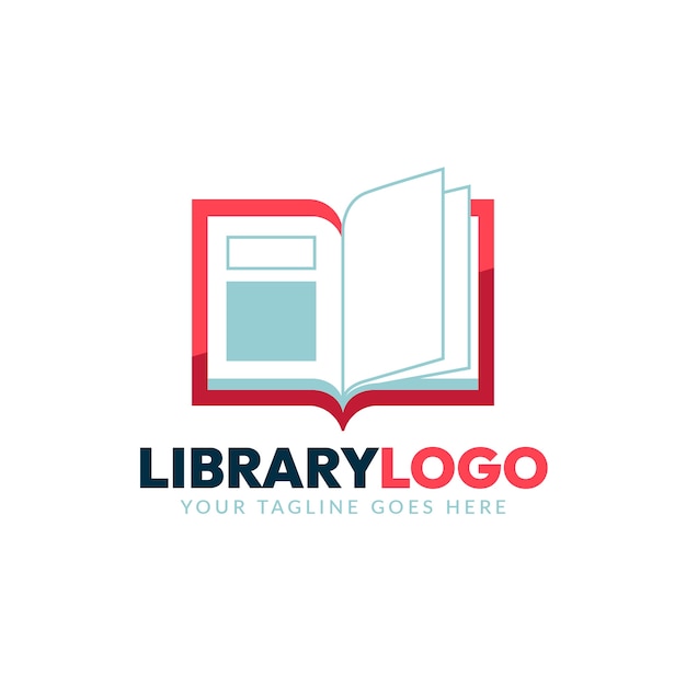 Vettore gratuito modello di logo della libreria dal design piatto