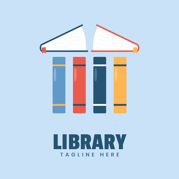 Flat design library logo