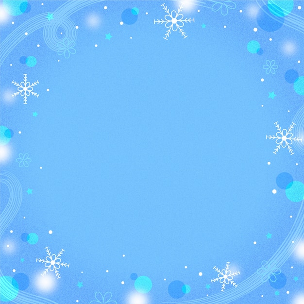 Free vector flat design light blue snowflake frame