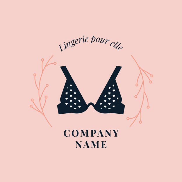 Flat design lingerie logo template