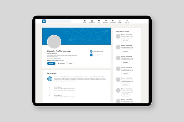 Design piatto linkedin mockup