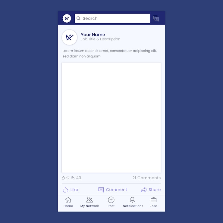 Free Vector flat design linkedin mockup