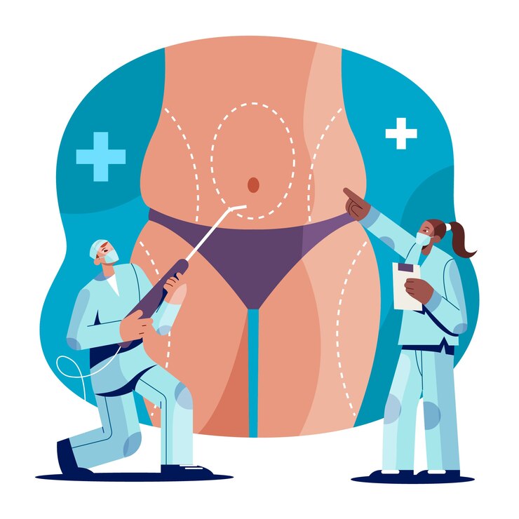 Free Vector flat design liposuction illustration