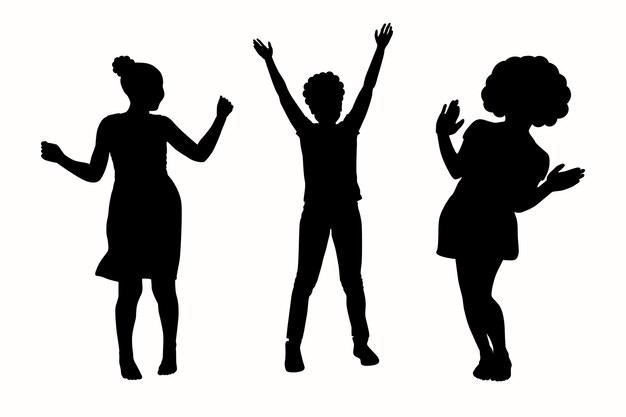 flat design little girl silhouette