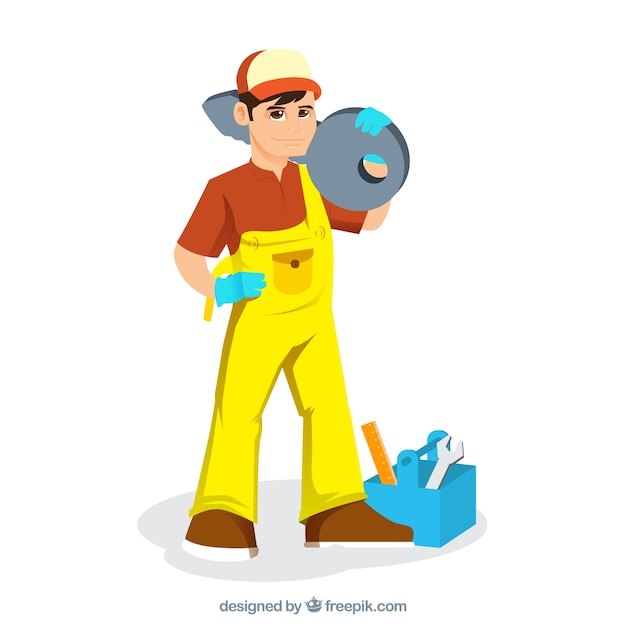 Flat design locksmith character