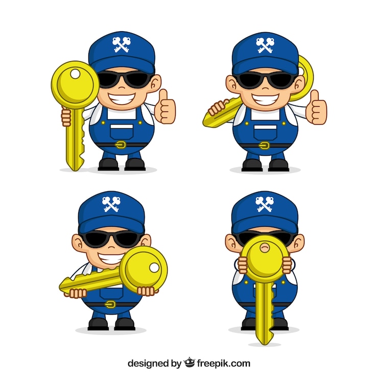 무료 Vector 평면 디자인 자물쇠 문자