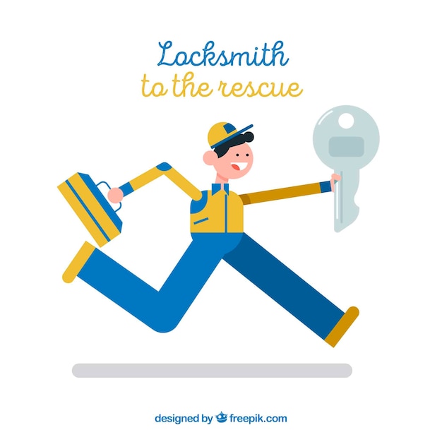 Flat design locksmith character