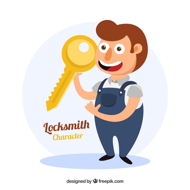 Flat design locksmith character