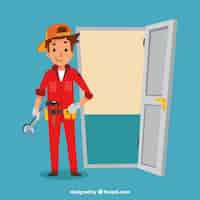 Free vector flat design locksmith character