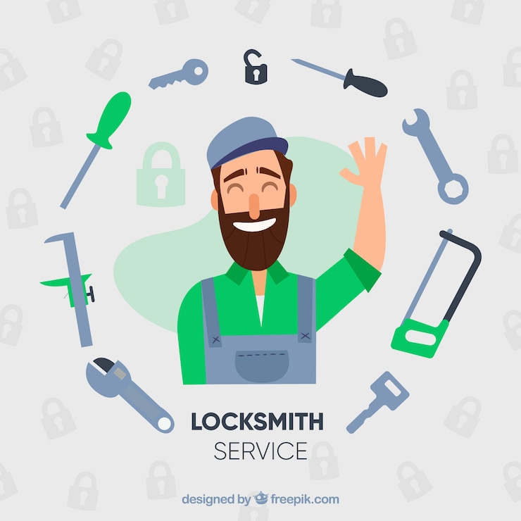 Free Vector flat design locksmith character