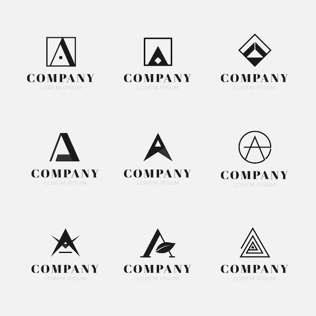 Flat design a logo collection