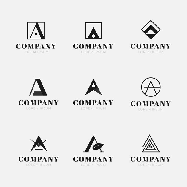 Flat design a logo collection