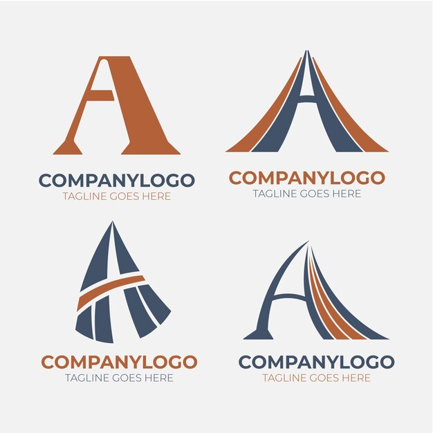 Плоский дизайн коллекции логотипов