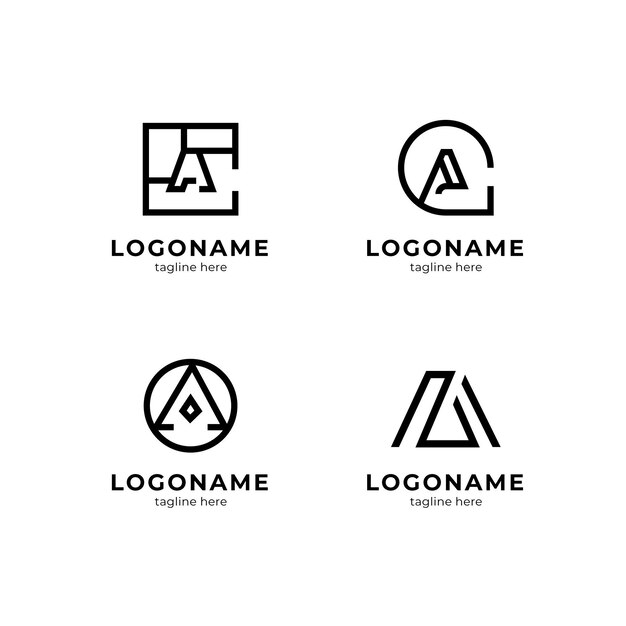 Flat design a logo template set