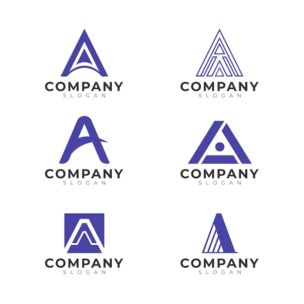 Flat design a logo templates set