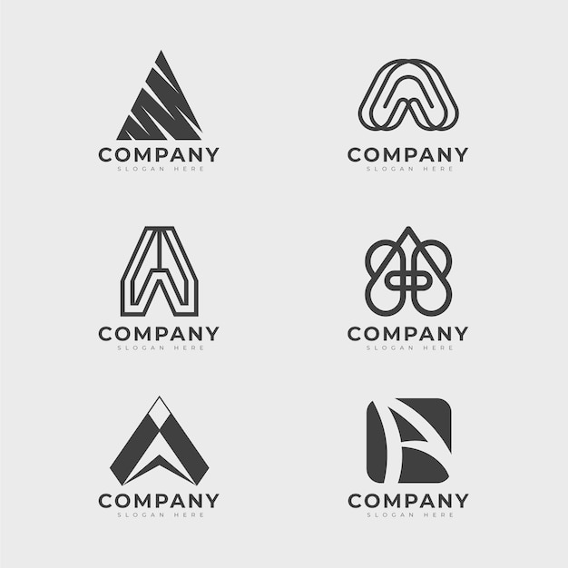 Flat design a logo templates set