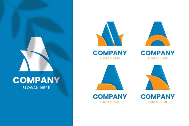 Free vector flat design a logo templates