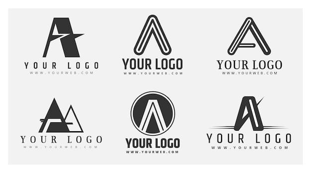 Flat design a logos collection