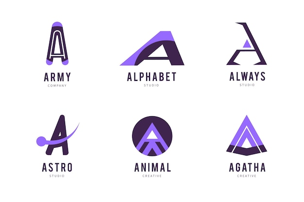 Flat design a logos pack