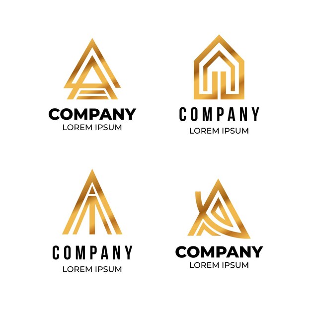 Flat design a logos set