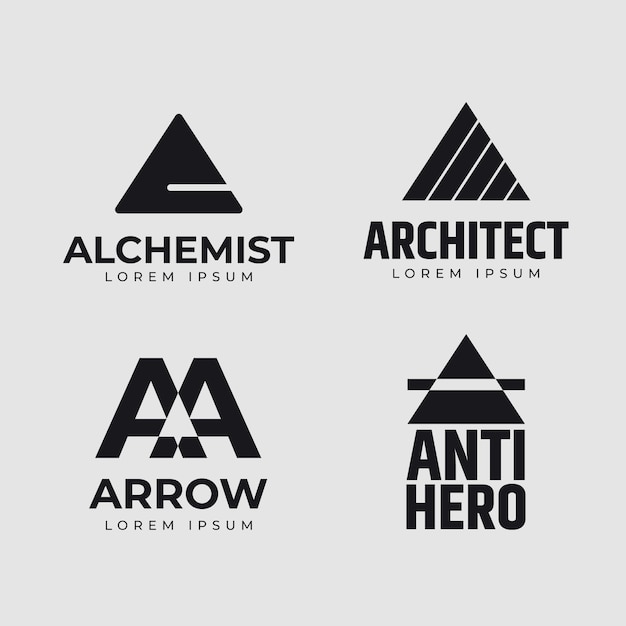 Flat design a logos set