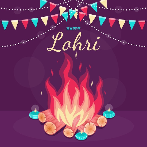 Free Vector flat design lohri concept