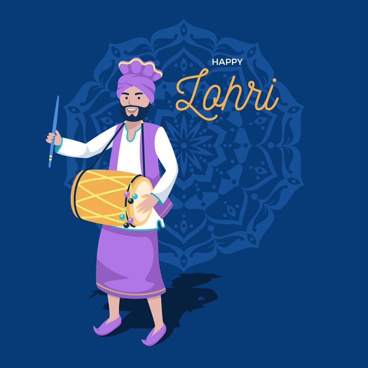 मुफ़्त वेक्टर flat design lohri concept