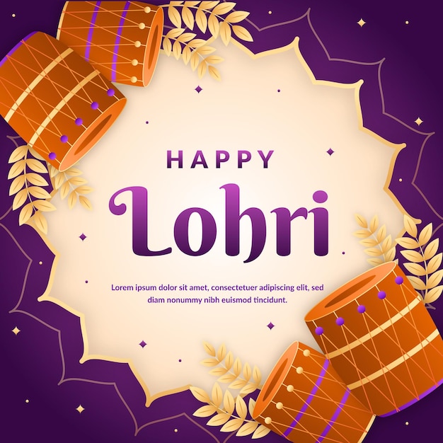 Free vector flat design lohri concept