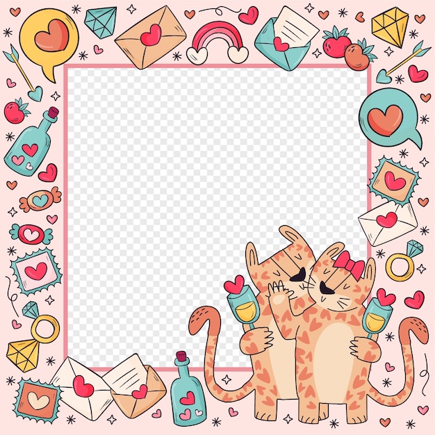 Free vector flat design love photo frame template