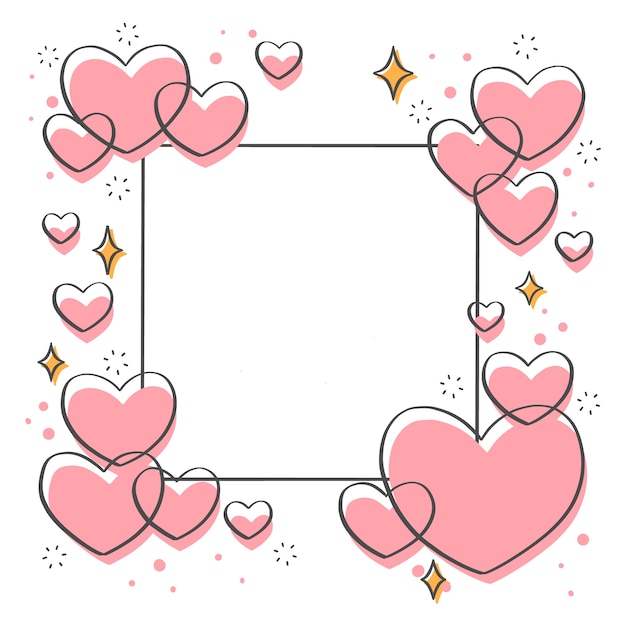 Free vector flat design love photo frame template