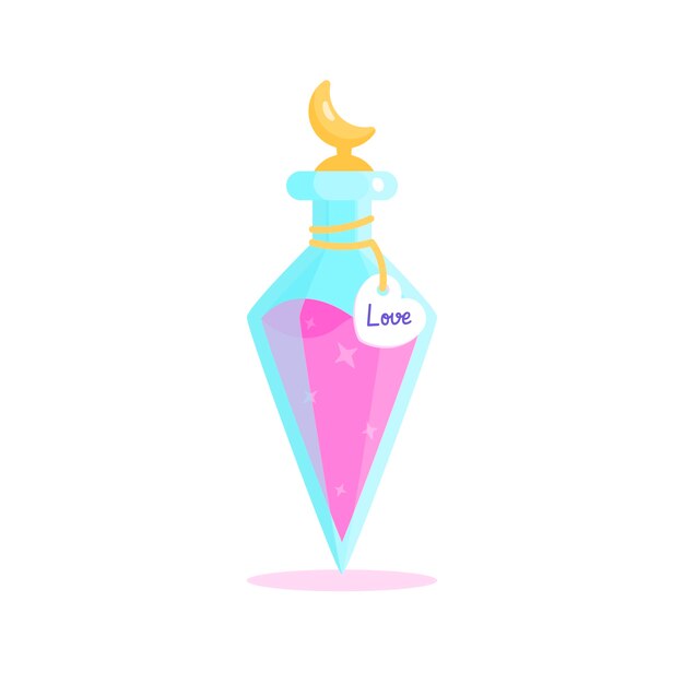 Flat design love potion illustrated