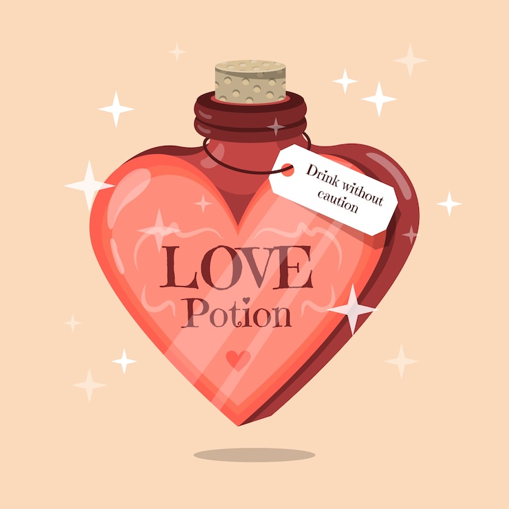 Free Vector flat design love potion illustration