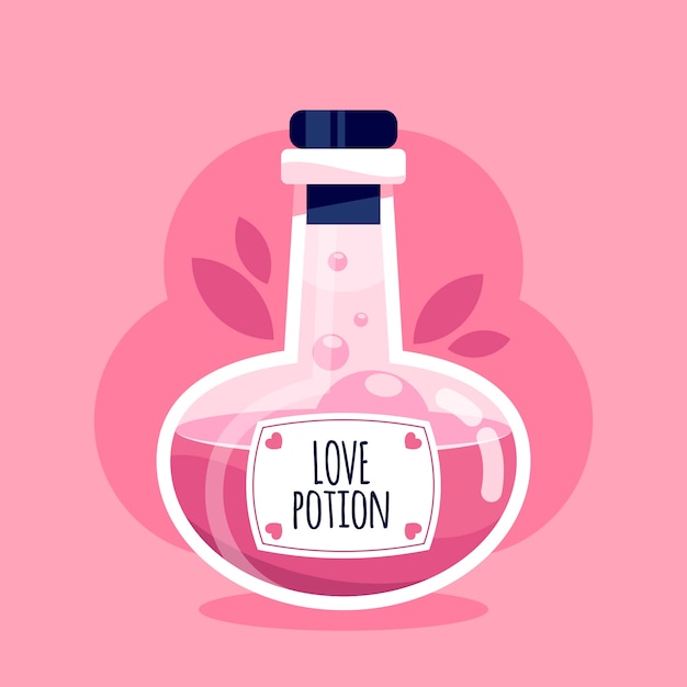 Free vector flat design love potion illustration