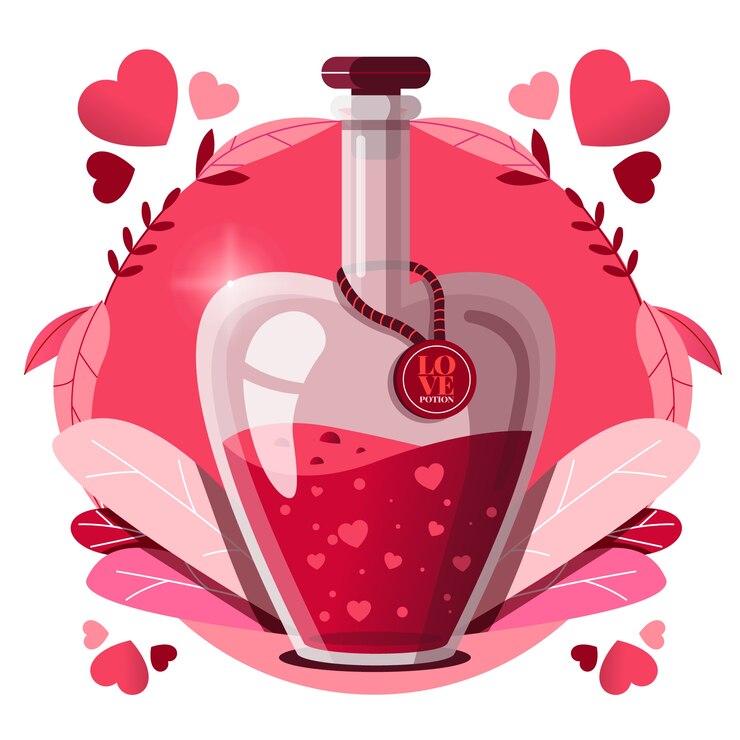 Free Vector flat design love potion illustration