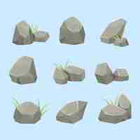 Free vector flat design low poly nature elements