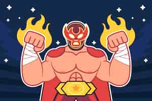 Free vector flat design luchador illustration