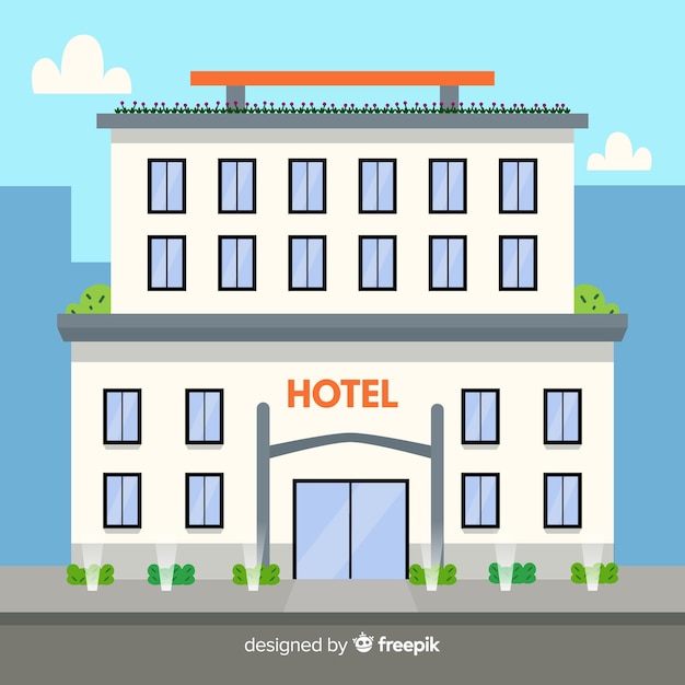 Free vector flat design luxurious hotel building