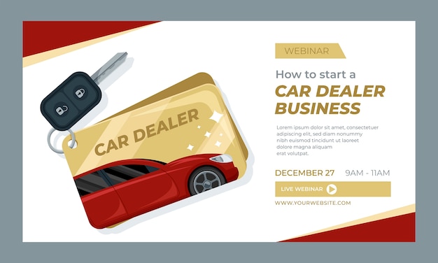 Flat design luxury car dealer webinar