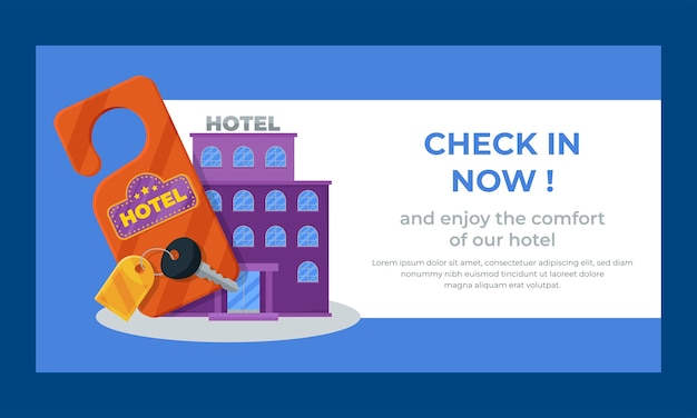 Free vector flat design luxury hotel facebook template