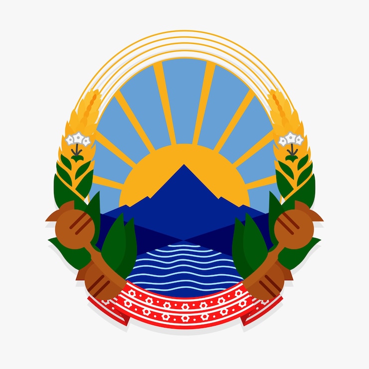 Free Vector flat design macedonia national emblem