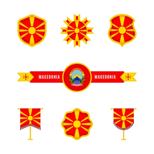 Free vector flat design macedonia national emblems