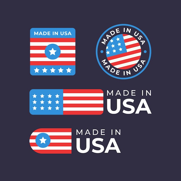 Vettore gratuito design piatto realizzato nel design del logo usa