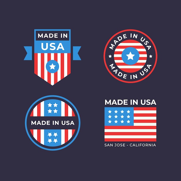 Vettore gratuito design piatto realizzato nel design del logo usa