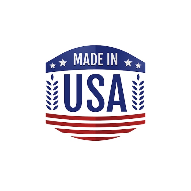 Free vector flat design made in usa logo template