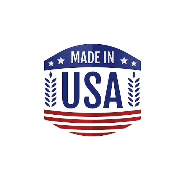 Flat design made in usa logo template