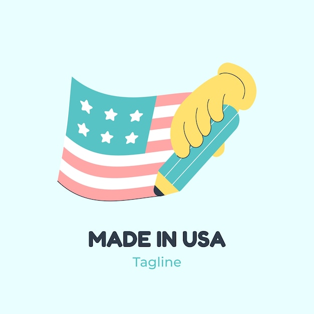 Vettore gratuito design piatto realizzato nel logo usa