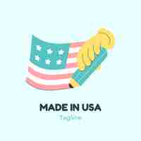 Vettore gratuito design piatto realizzato nel logo usa